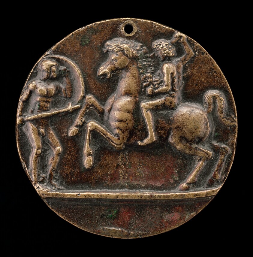 Warrior and Horseman Fighting