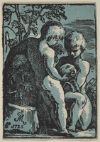 Two Children Petting a Lamb, Anton Maria Zanetti I, 1725