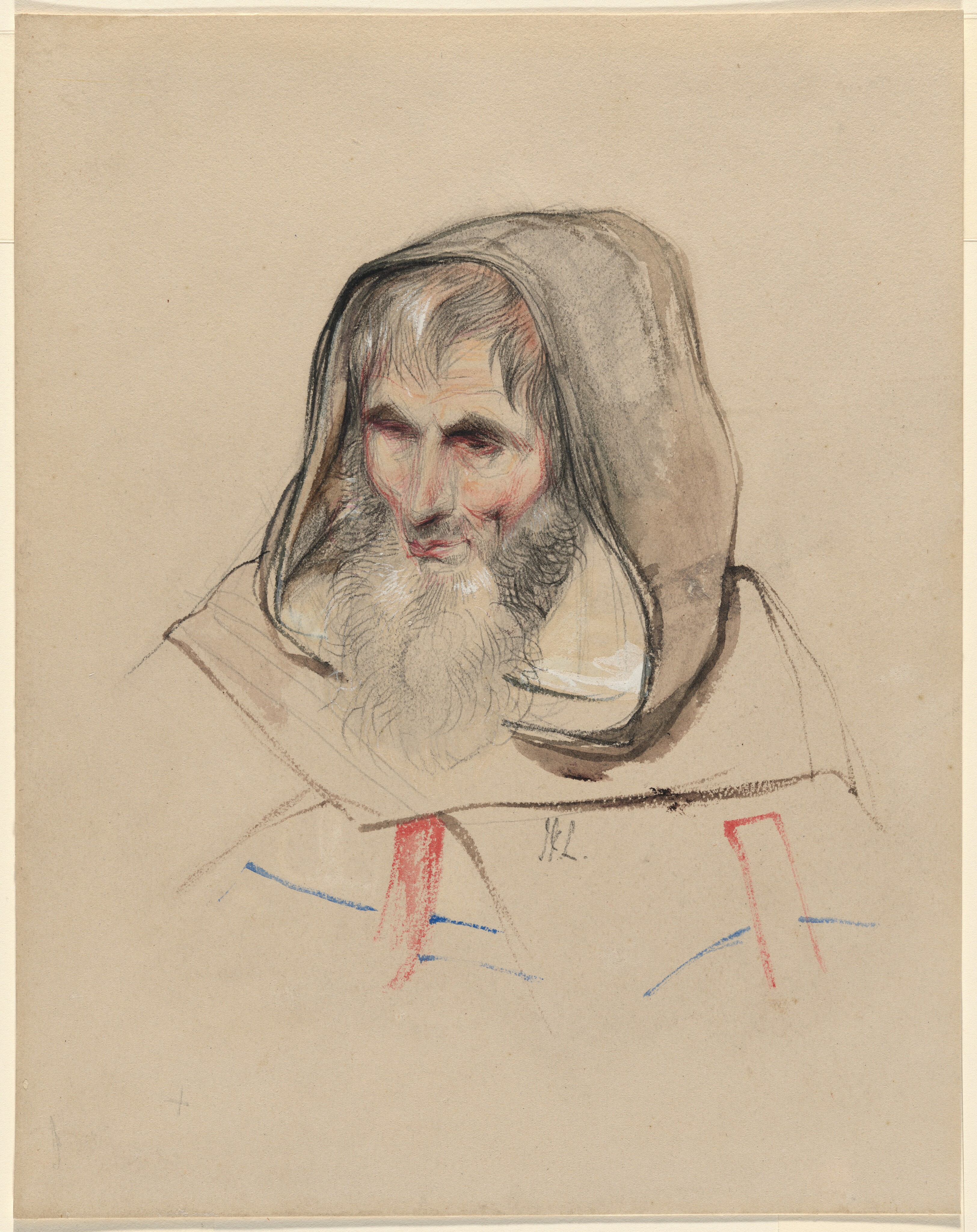 Head of a Spanish Monk by John Frederick Lewis