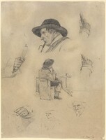 Sheet of Sketches, Lovis Corinth, 1877