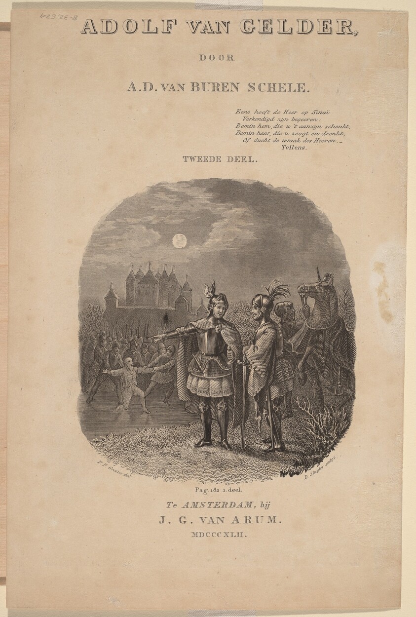 Title Page for A.D. van Buren Schele's  "Adolf van Gelder", Amsterdam, 1842