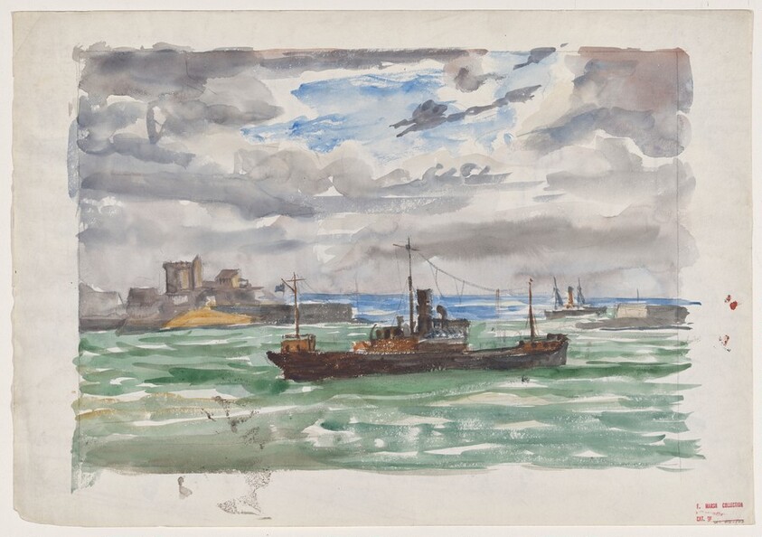 Ship in a Harbor [recto]