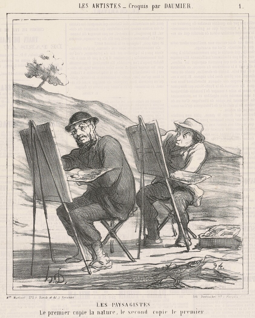 Les paysagistes. Le premier copie la nature