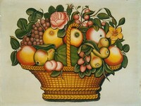 Basket of Fruit with Flowers, American 19th Century, c. 1830