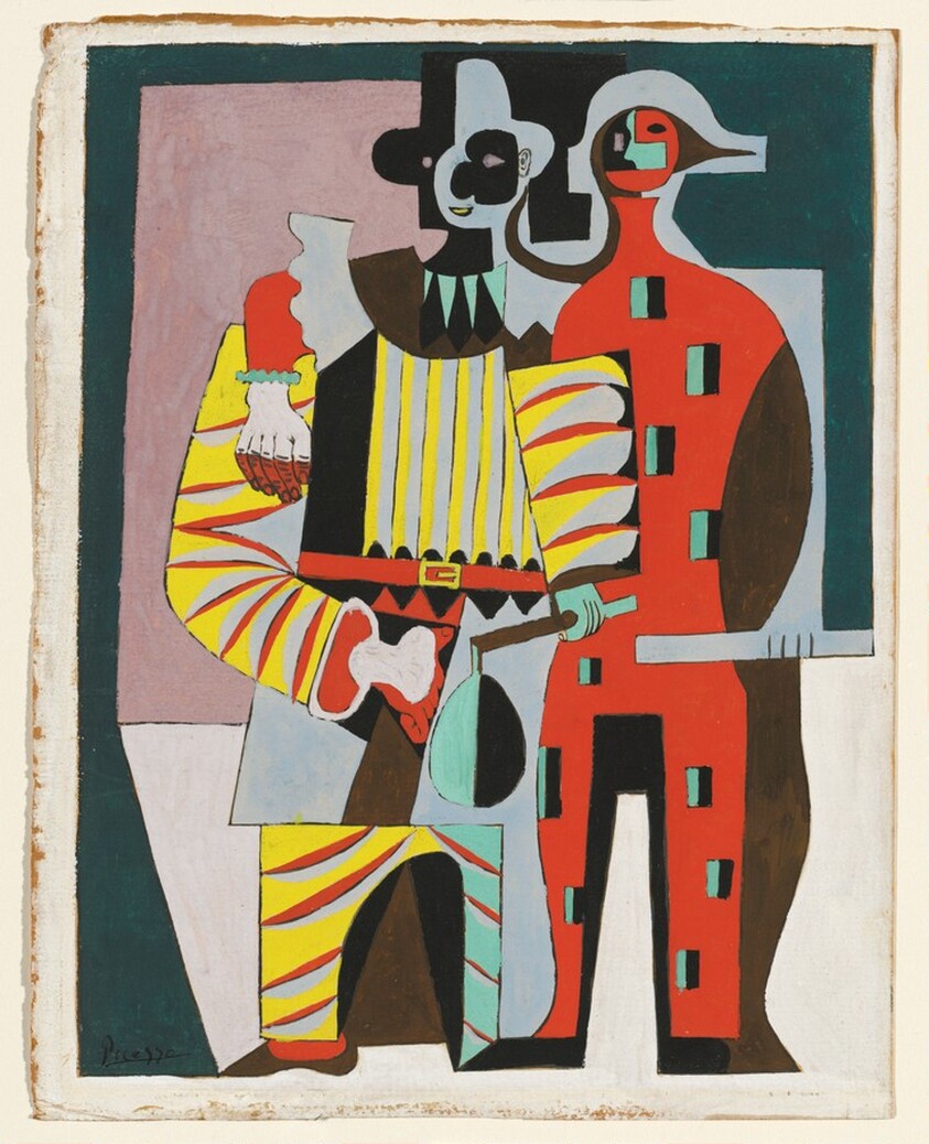 Pierrot and Harlequin (recto)