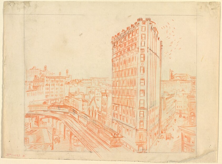 Study for "The City from Greenwich Village," III