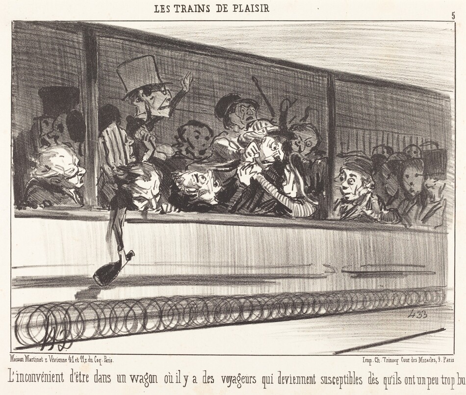 L'Inconvénient d'être dans un wagon... by Daumier, Honoré
