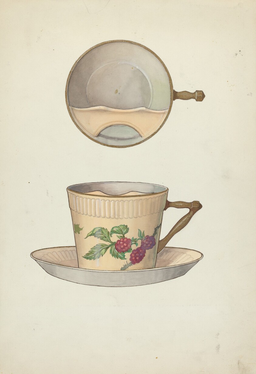 Mustache Cup and Saucer