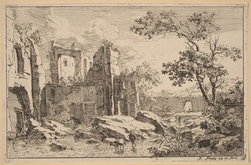 Man and Ox in a River