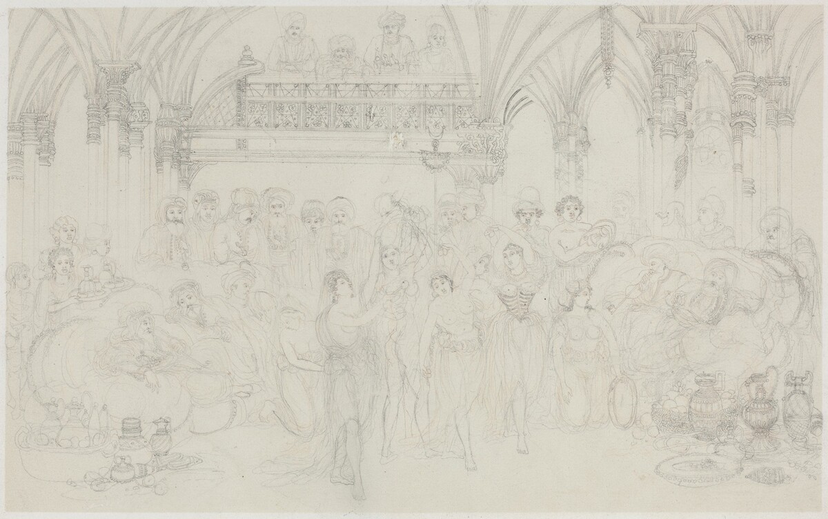 Interior: Dancing Girls Entertaining Chieftains