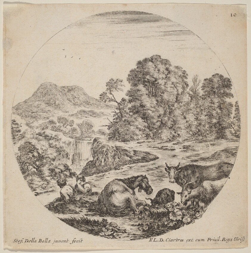Landscape with Animals and Two Seated Shepherds