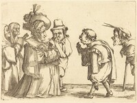 A Lady Greeted by a Dwarf, Stefano Della Bella