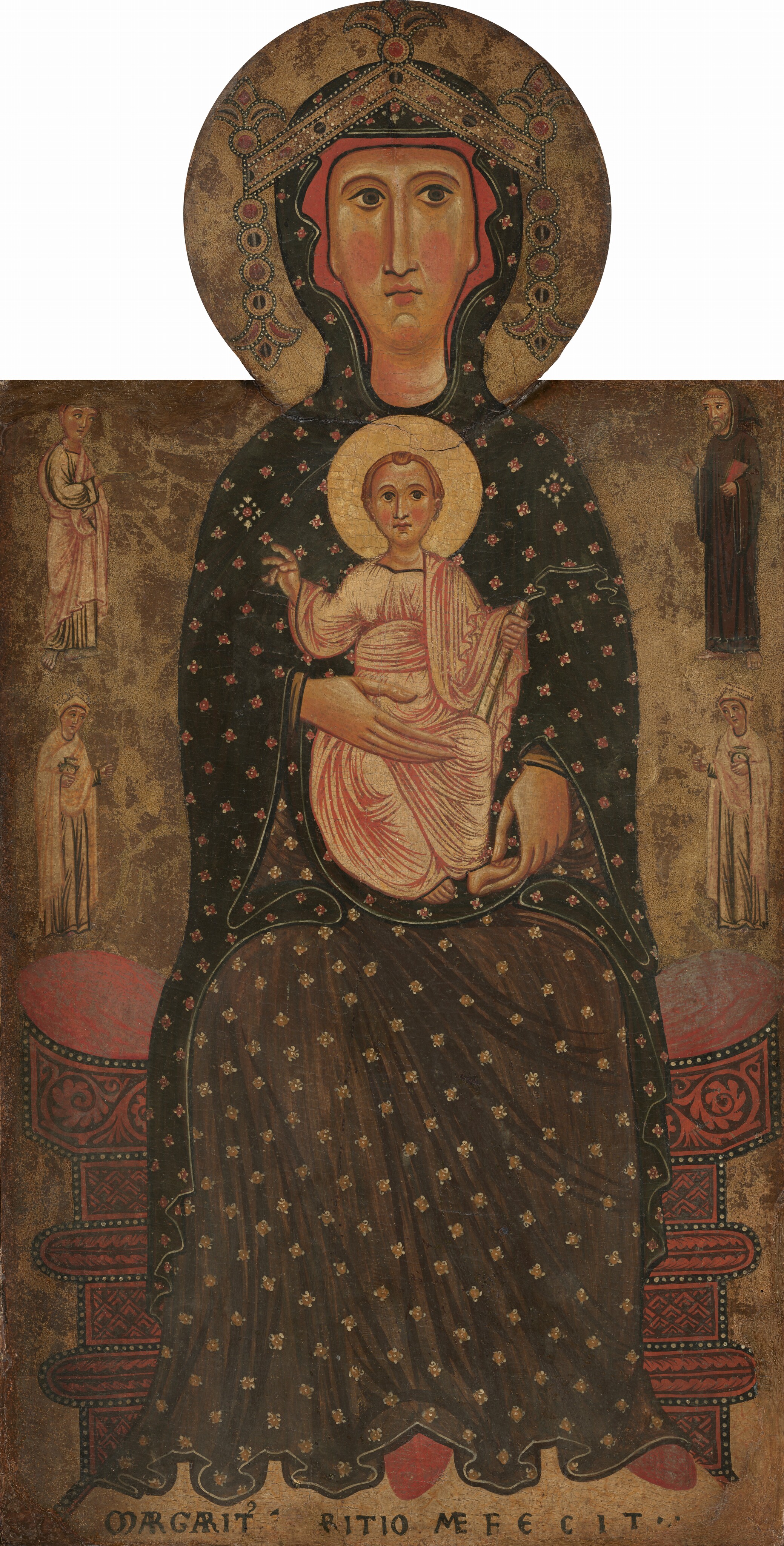 Madonna and Child Enthroned with Four Saints by Margaritone
