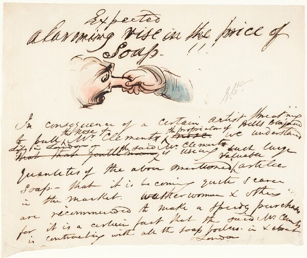 "Expected--alarming rise in the price of soap!"