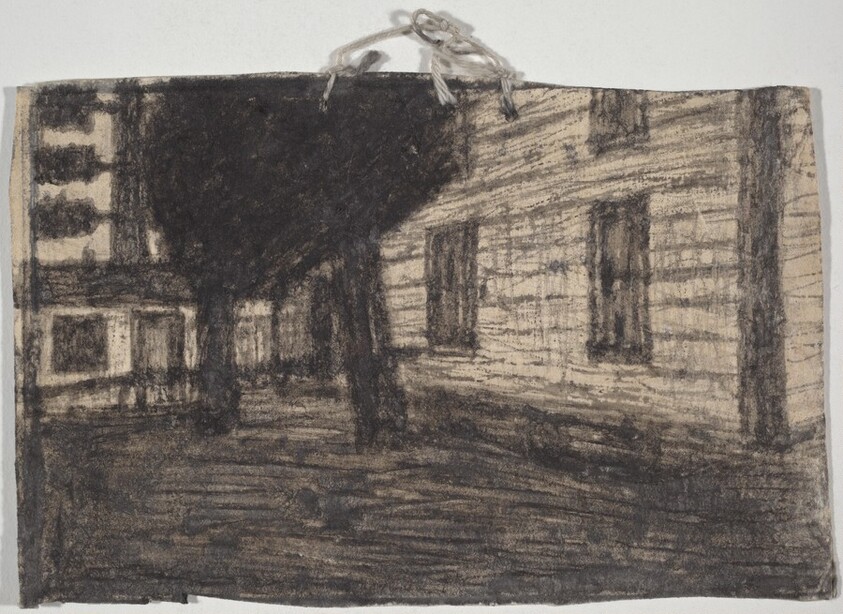 Untitled (Tree and Farm Building)
