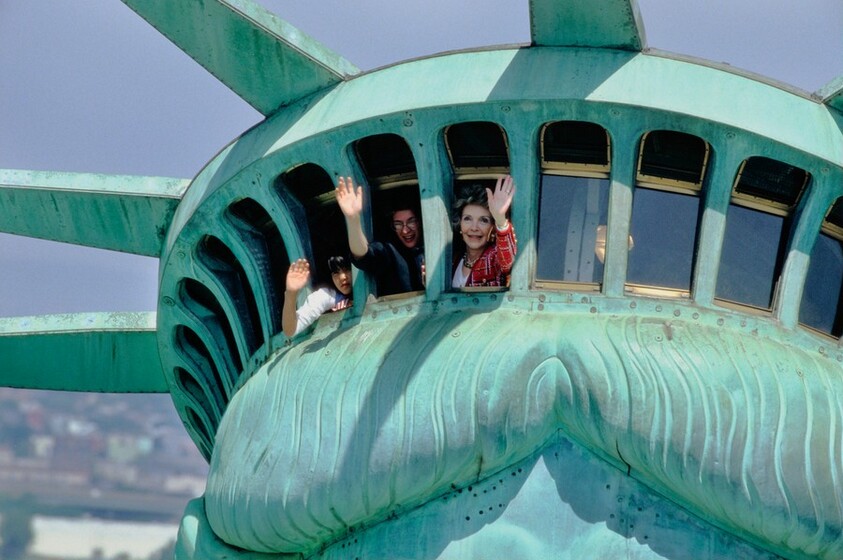 Nancy Reagan in the Statue of Liberty