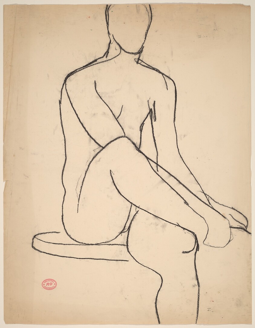 Untitled [seated nude with her hands on her right foot]