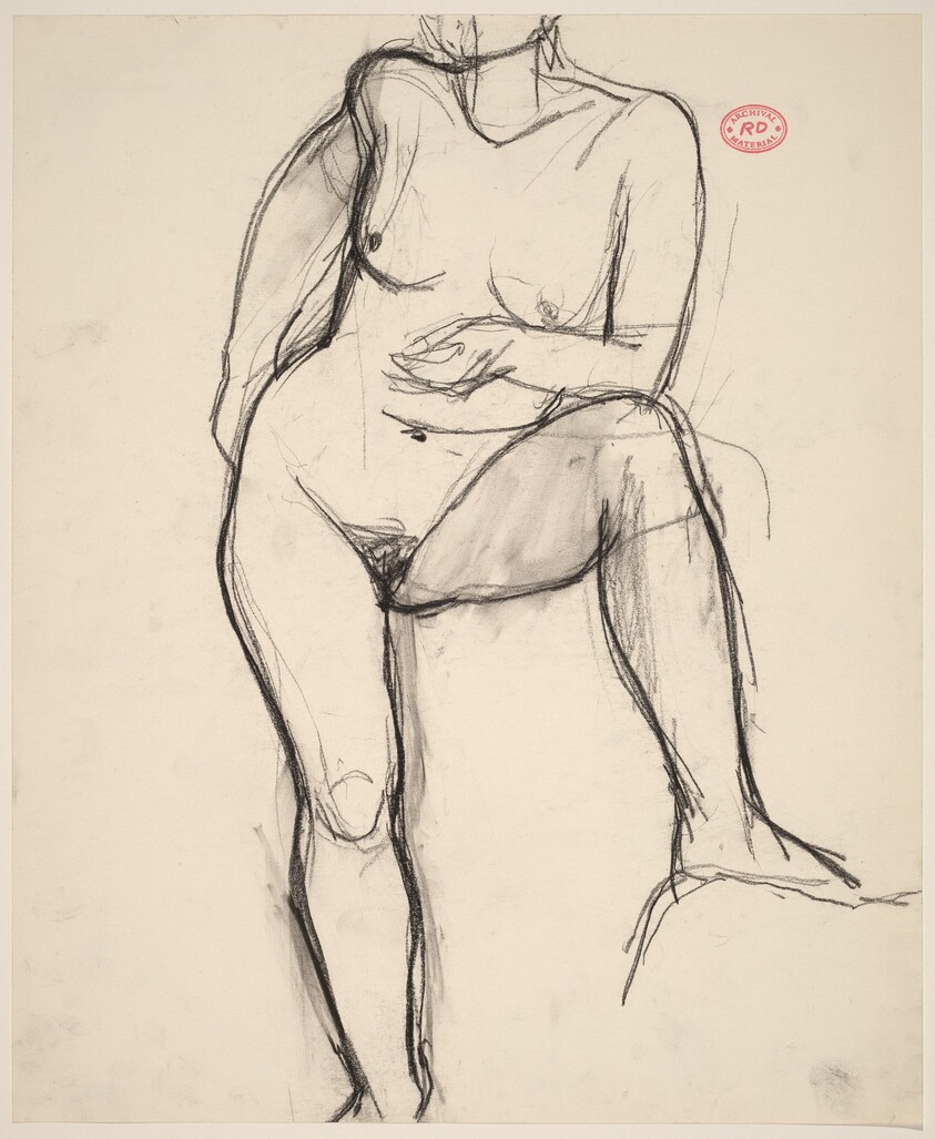 Untitled [standing female nude resting on bent left leg]