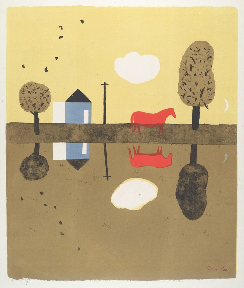 Red Horse Reflection