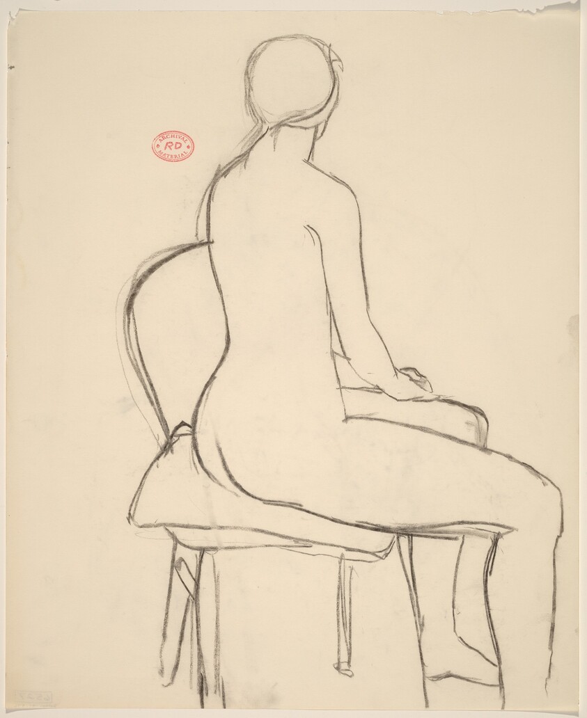 Untitled [female nude seated and turning away]