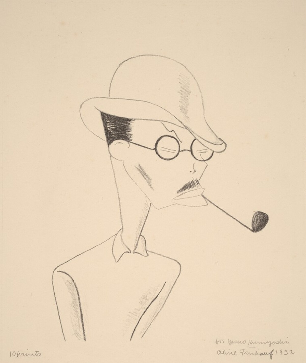 Portrait of Yasuo Kuniyoshi With Pipe