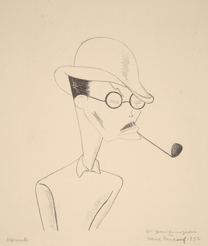 Portrait of Yasuo Kuniyoshi With Pipe