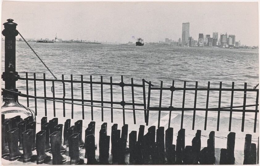 100 Boots on the Ferry. Upper Harbor, New York City. May 16, 1973, 11:20 a.m.