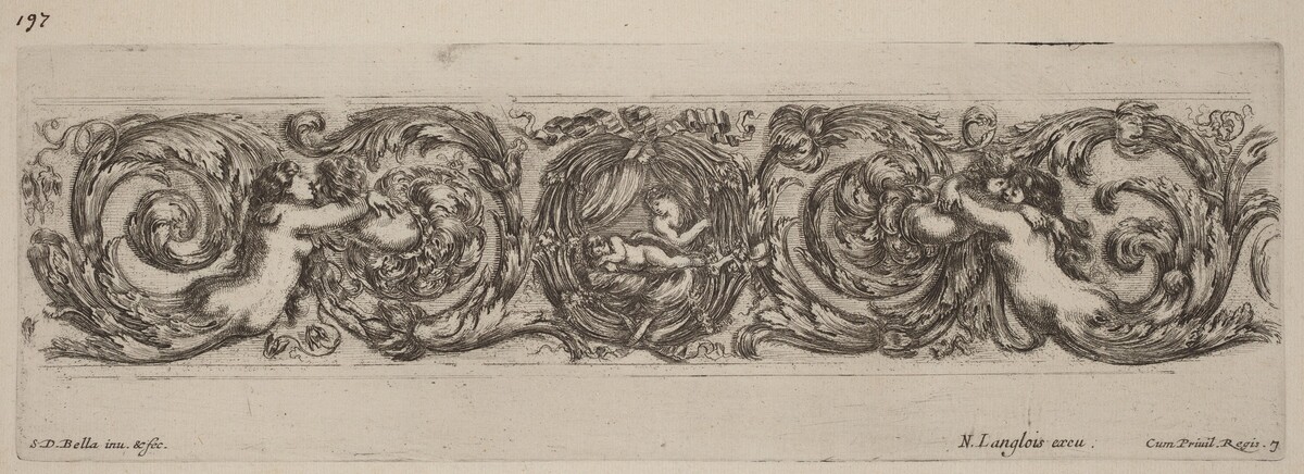 Ornamental Frieze with Cupid and Psyche