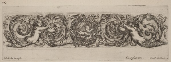 Ornamental Frieze with Cupid and Psyche
