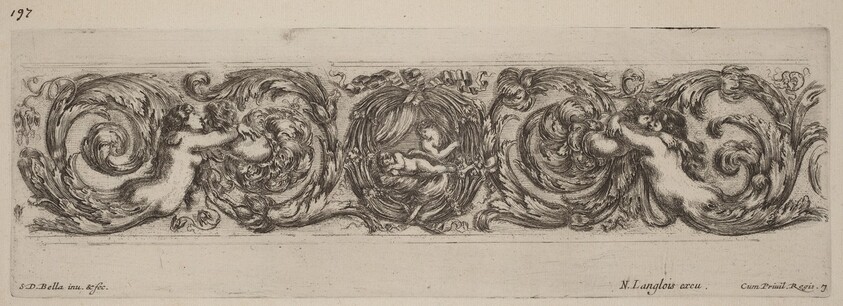 Ornamental Frieze with Cupid and Psyche