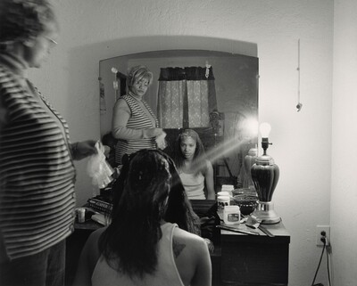 Mom Relaxing My Hair