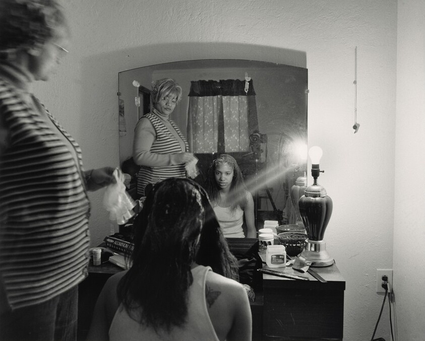 Mom Relaxing My Hair