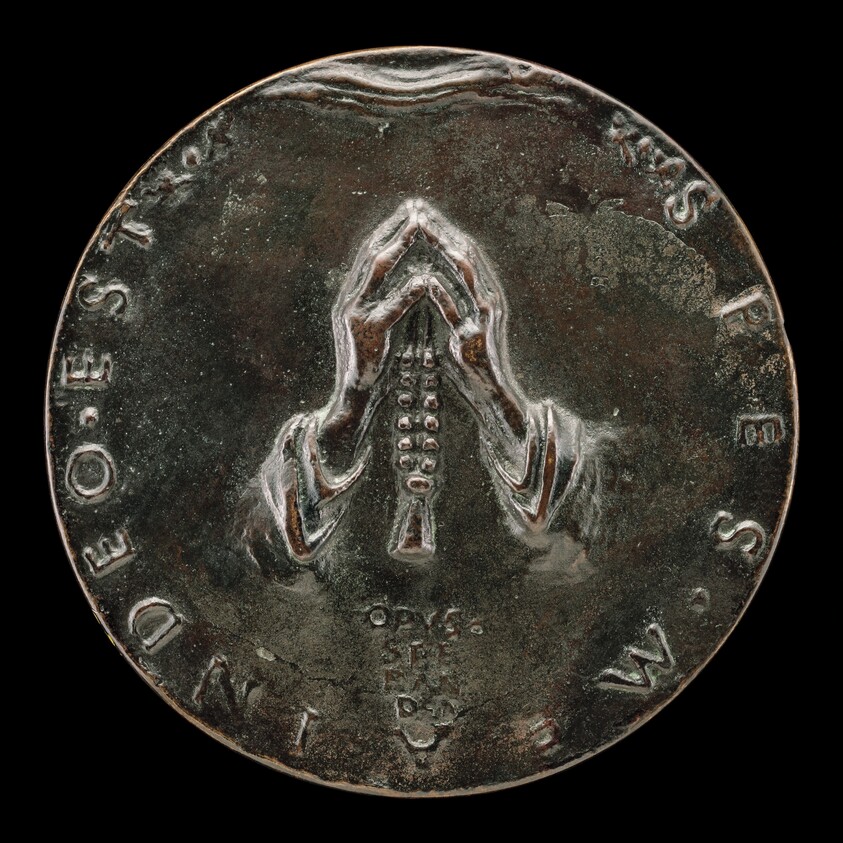 Praying Hands Holding a Rosary [reverse]