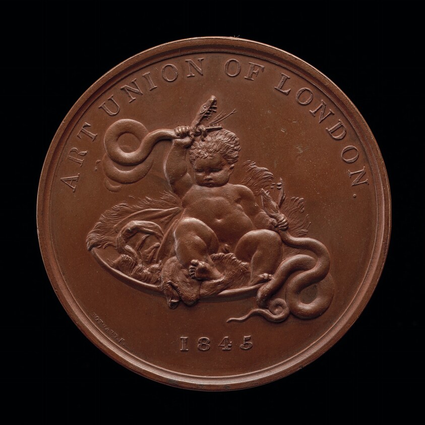 The Infant Hercules Strangling Two Serpents [reverse]