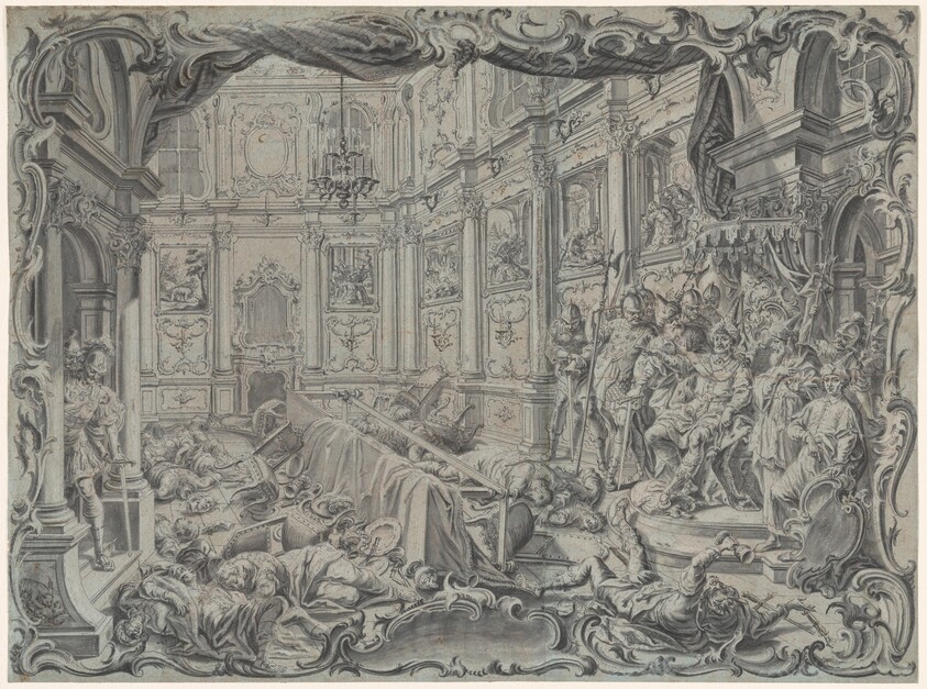 Absalom Orders the Murder of Amnon at a Feast in His Palace