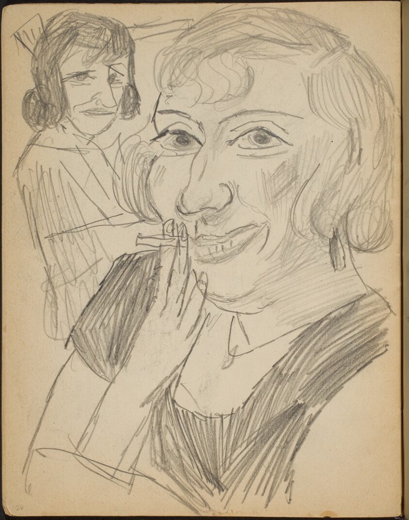 Lächelnde Frau mit Zigarette (Smiling Lady Smoking with an Onlooker) [p. 26]