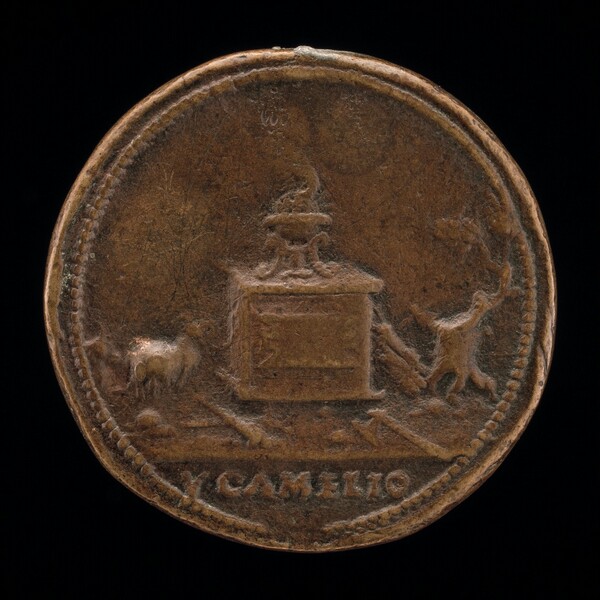 Classical Subject: Flaming Tripod on Altar [reverse]