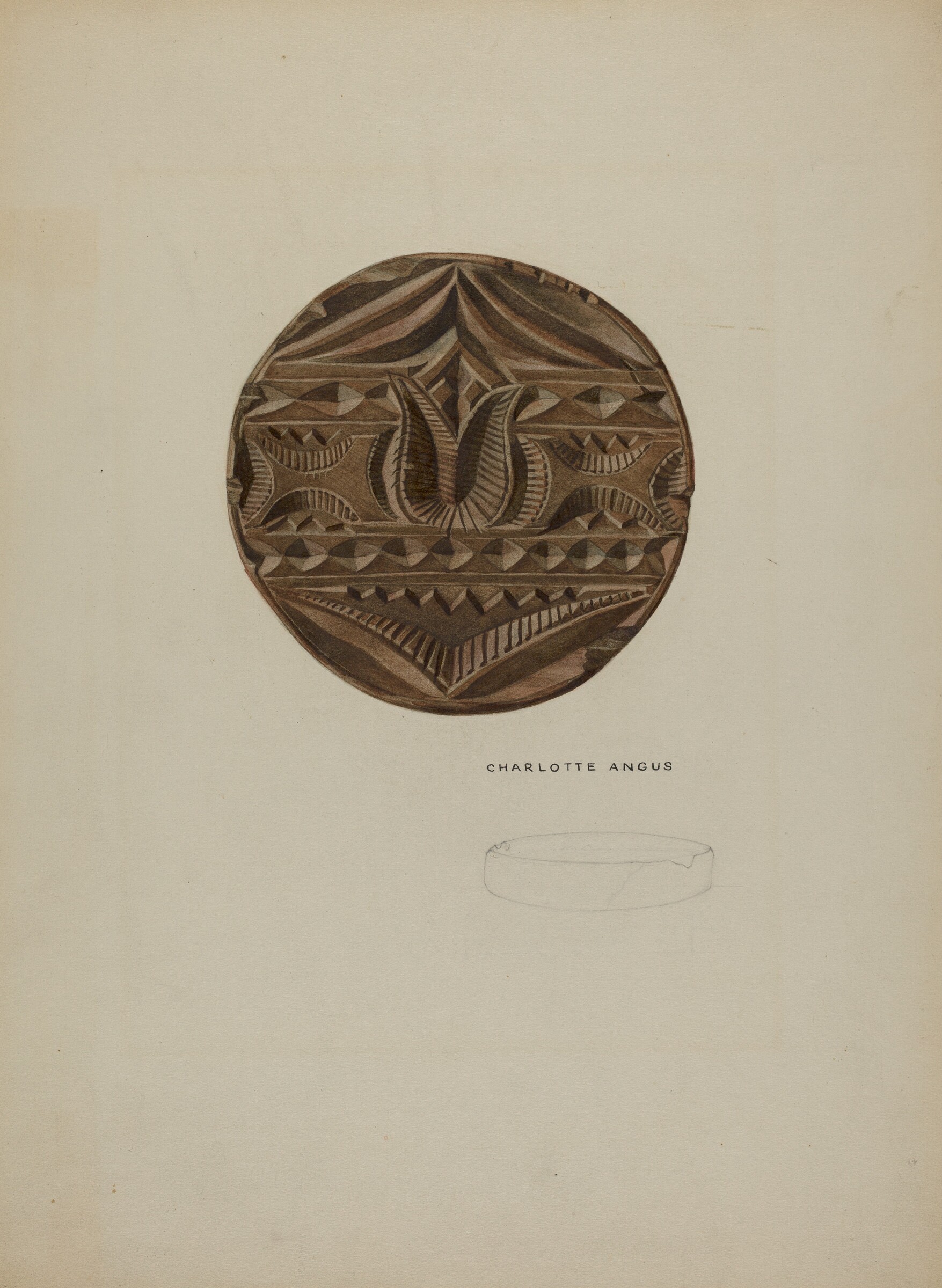 Pa. German Butter Mold, Charlotte Angus, c. 1938