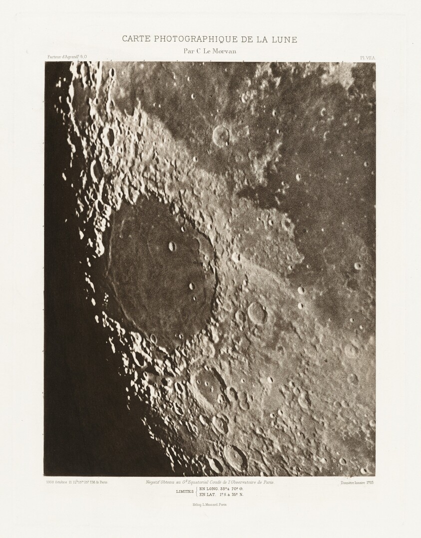 Carte photographique de la lune, planche VII.A (Photographic Chart of the Moon, plate VII.A)