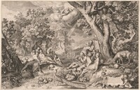 The Golden Age, Netherlandish 17th Century after Nicolaes de Bruyn after Abraham Bloemaert, 1644