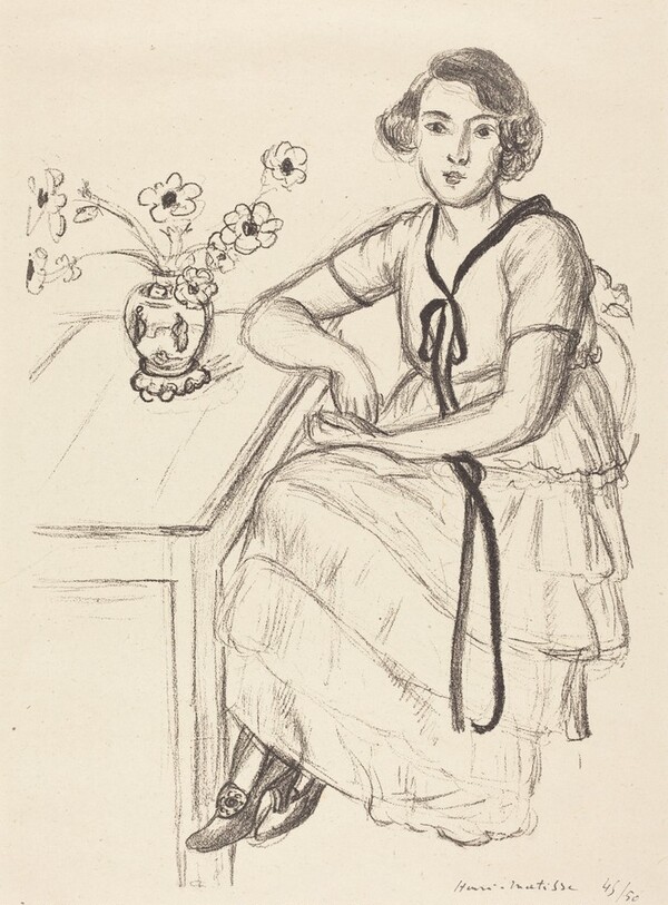 Yellow Dress with Black Ribbon (La robe jaune au ruban noir)