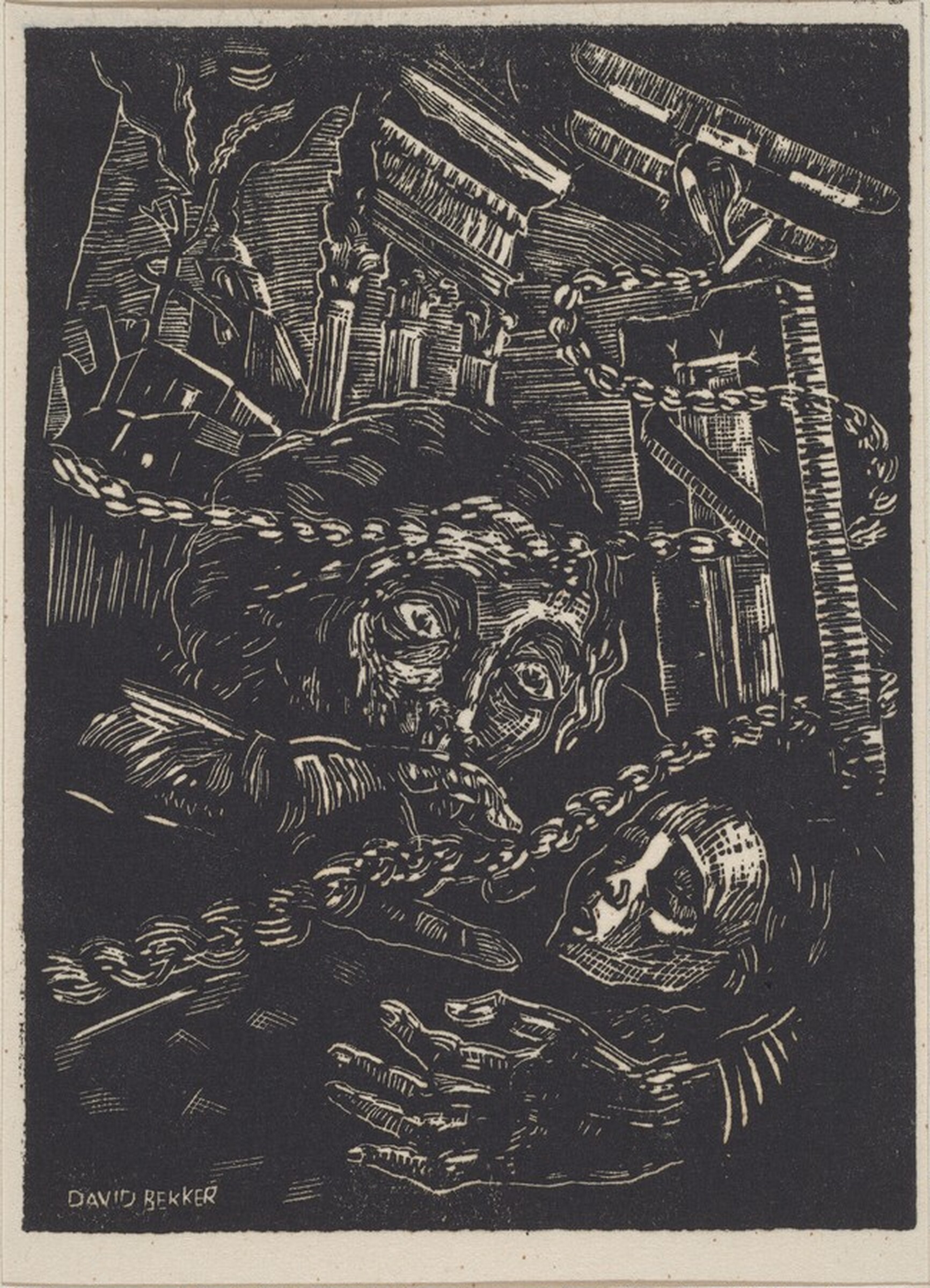 Untitled (Woman and Child in War Landscape), David Bekker, c. 1938