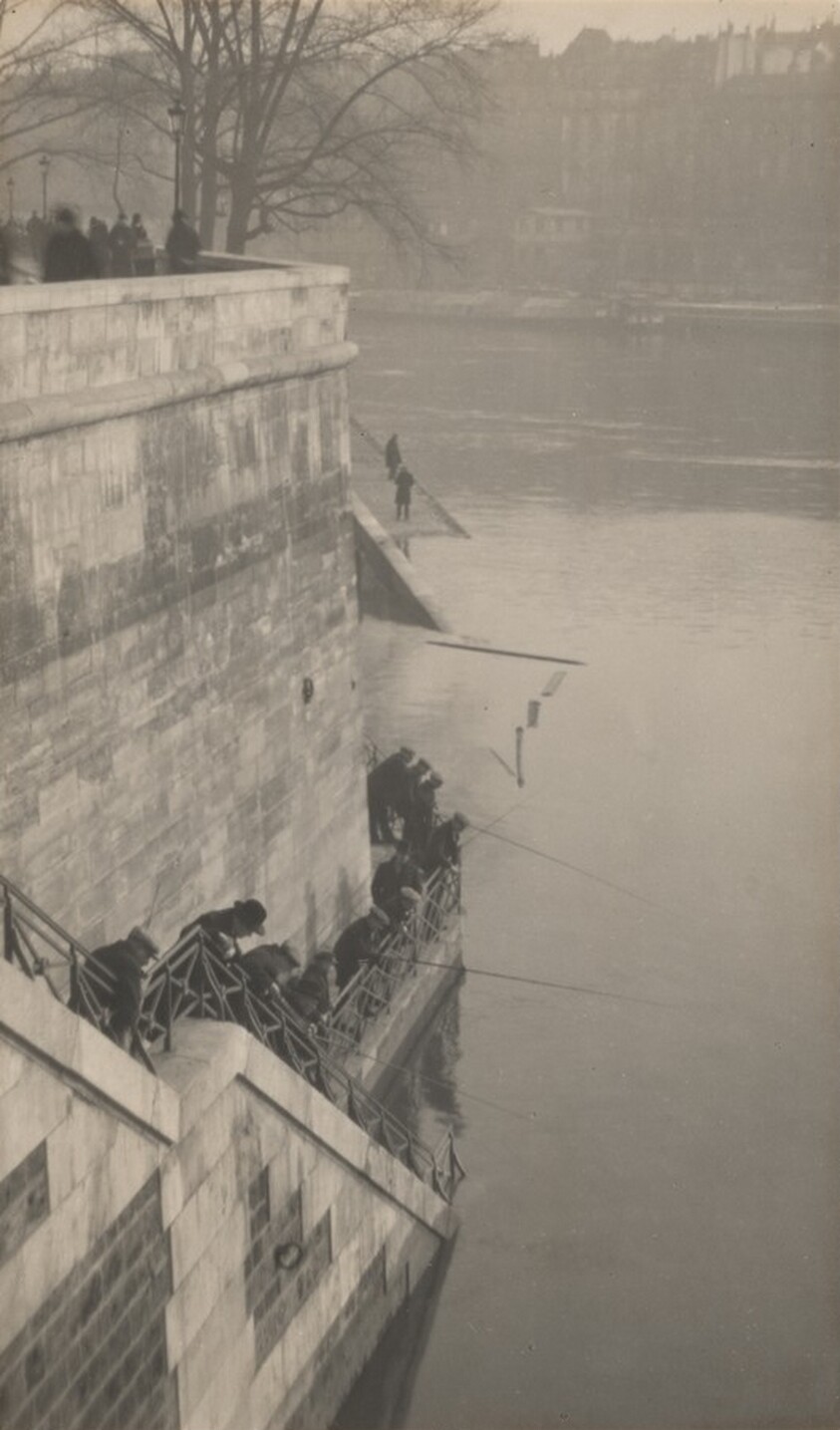 Quai d'Orleans, Fishermen behind Notre Dame, Paris