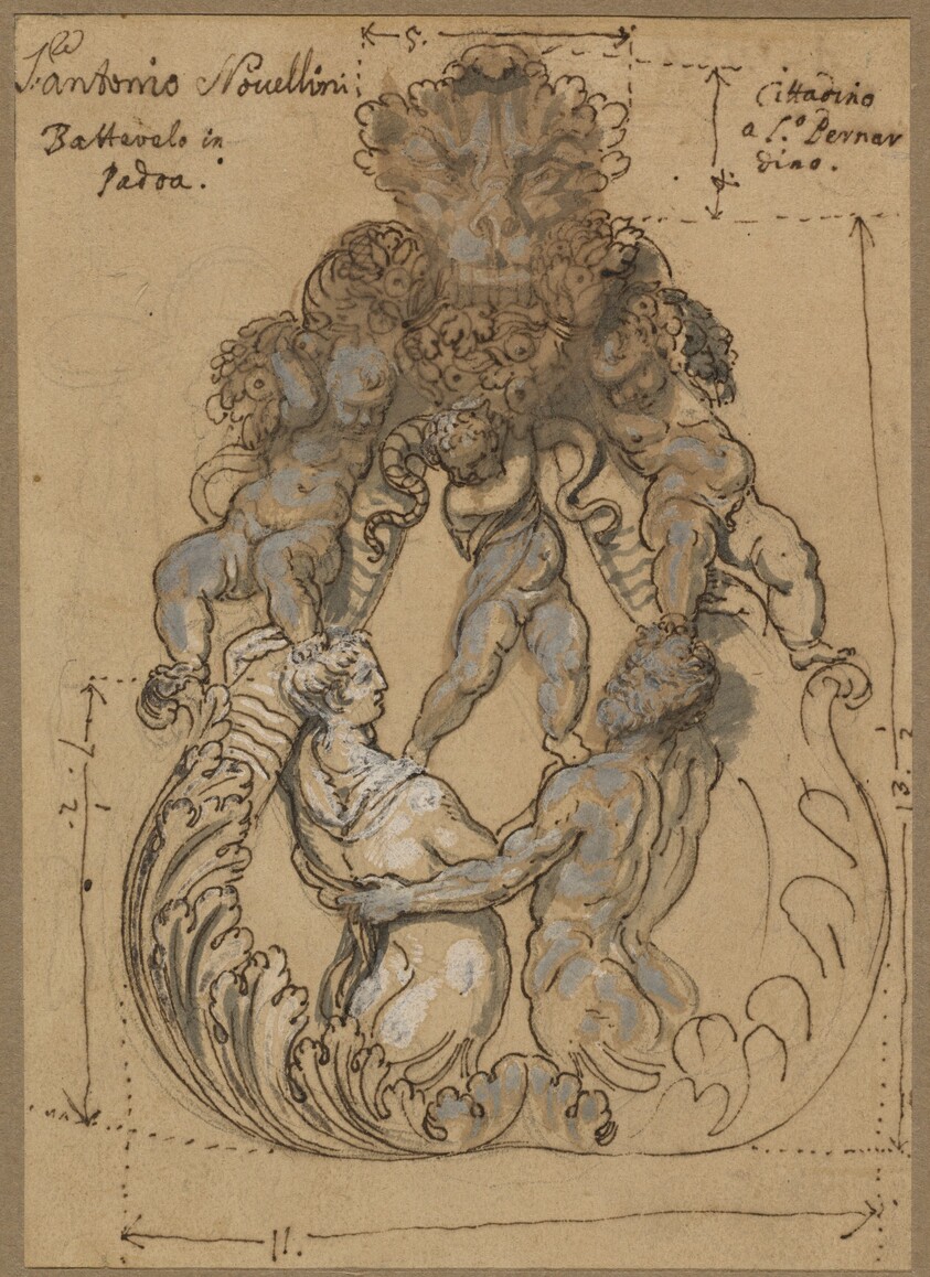 Door Knocker with Triton, Nereid, and Putti