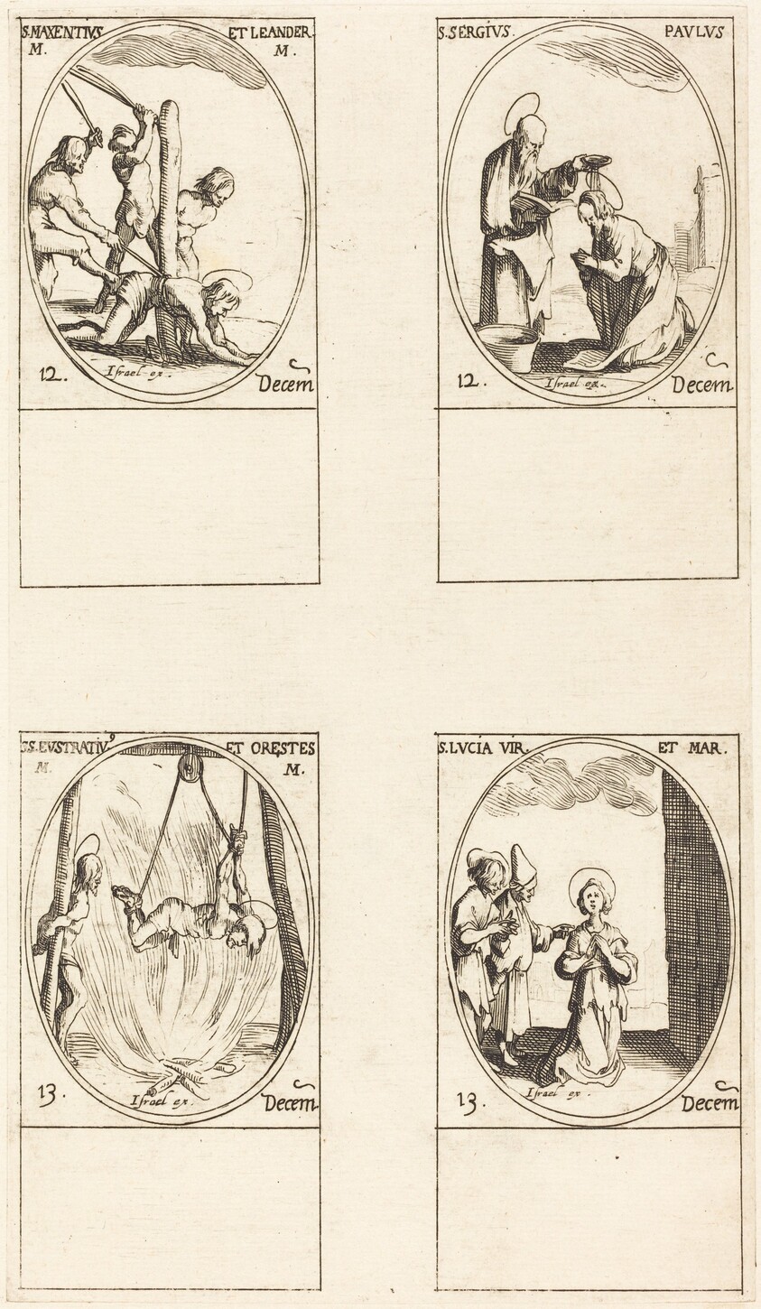 Sts. Maxentius & Leander; Sts. Sergius & Paul; Sts. Eustratius & Orestes; St. Lucy