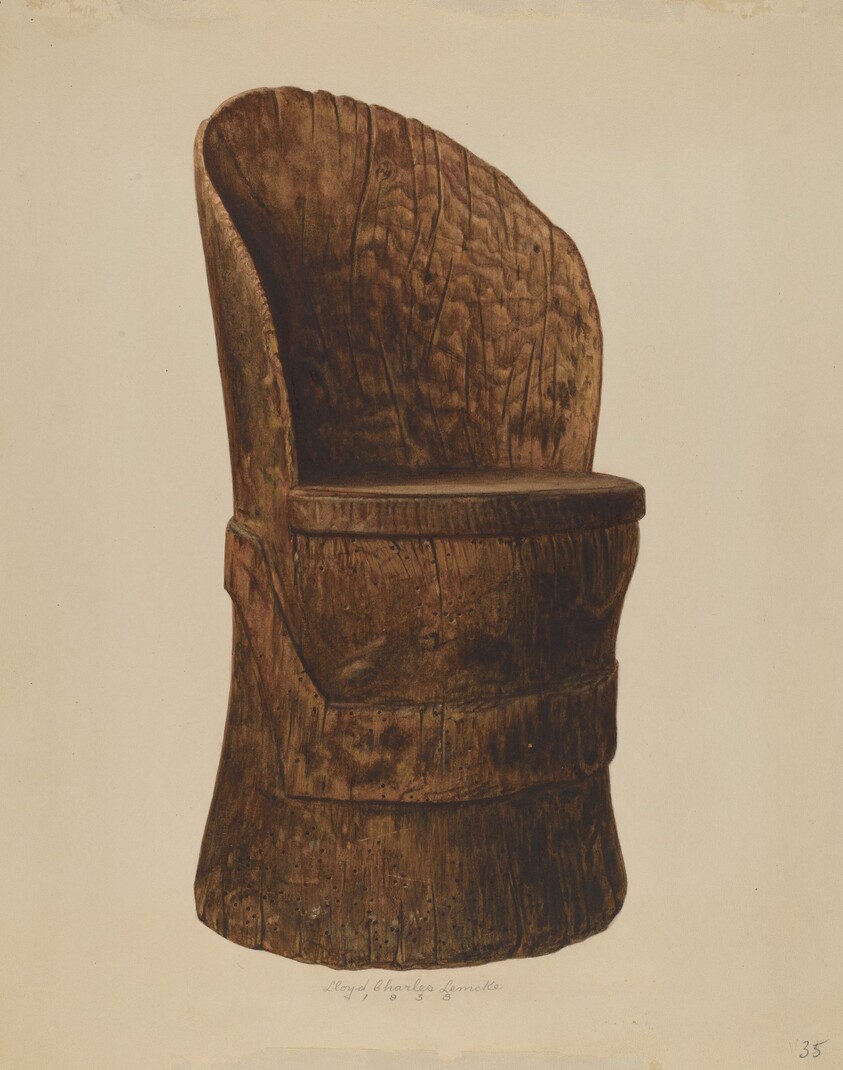 Wooden Log Chair
