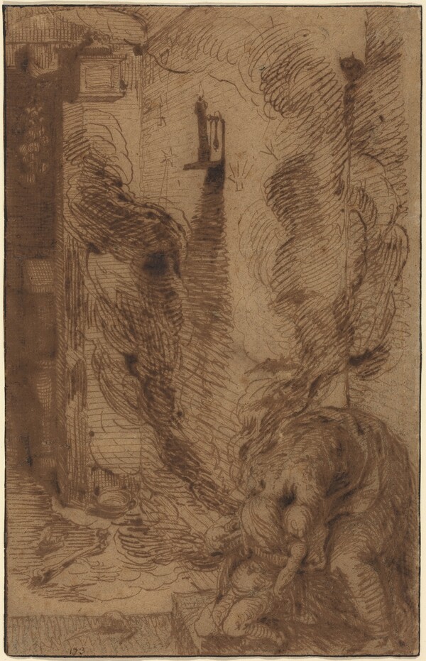 Witchcraft Scene with a Vampire [recto]