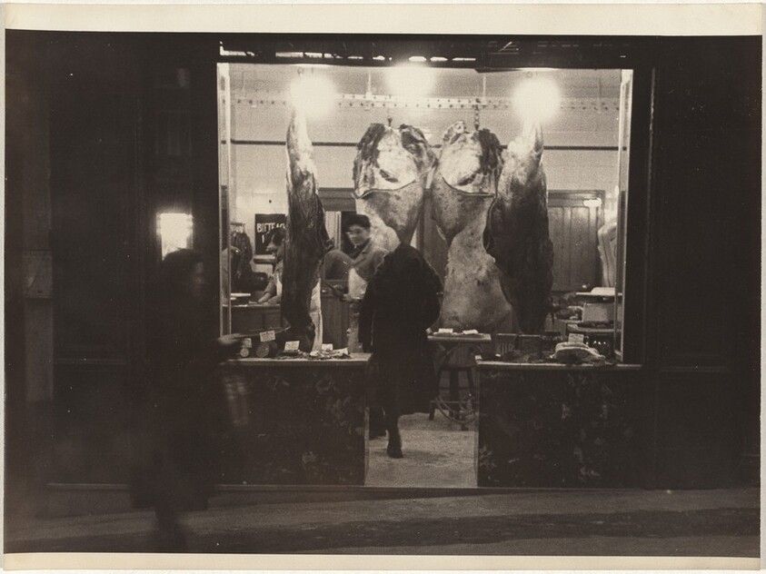 Butcher shop window, Paris