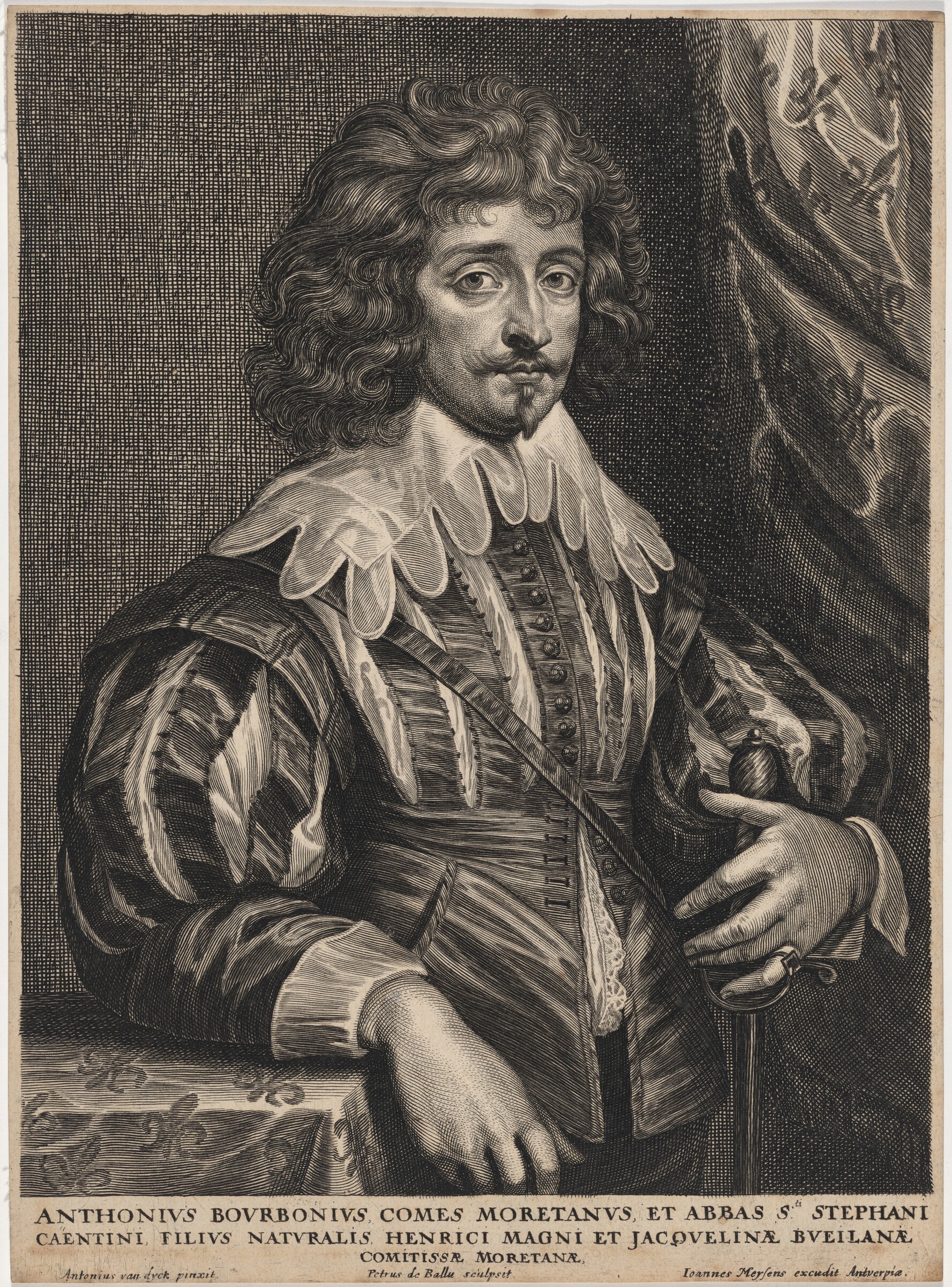 Anthony Bourbon, Count Mouretan, Pieter de Bailliu after Sir Anthony van Dyck