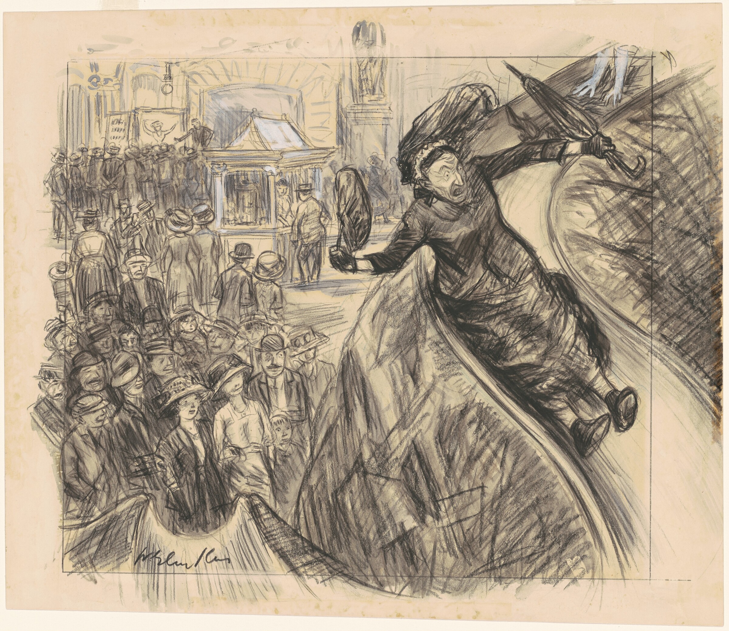 I Went Down that There Slide Faster than the Empire State Express, William Glackens, 1910-1913